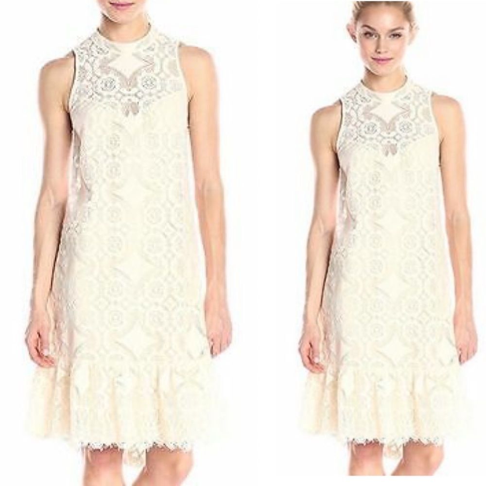 Erin Fetherston Women's Doily Lace Mara Shift Dress Ivory Cocktail dress 0